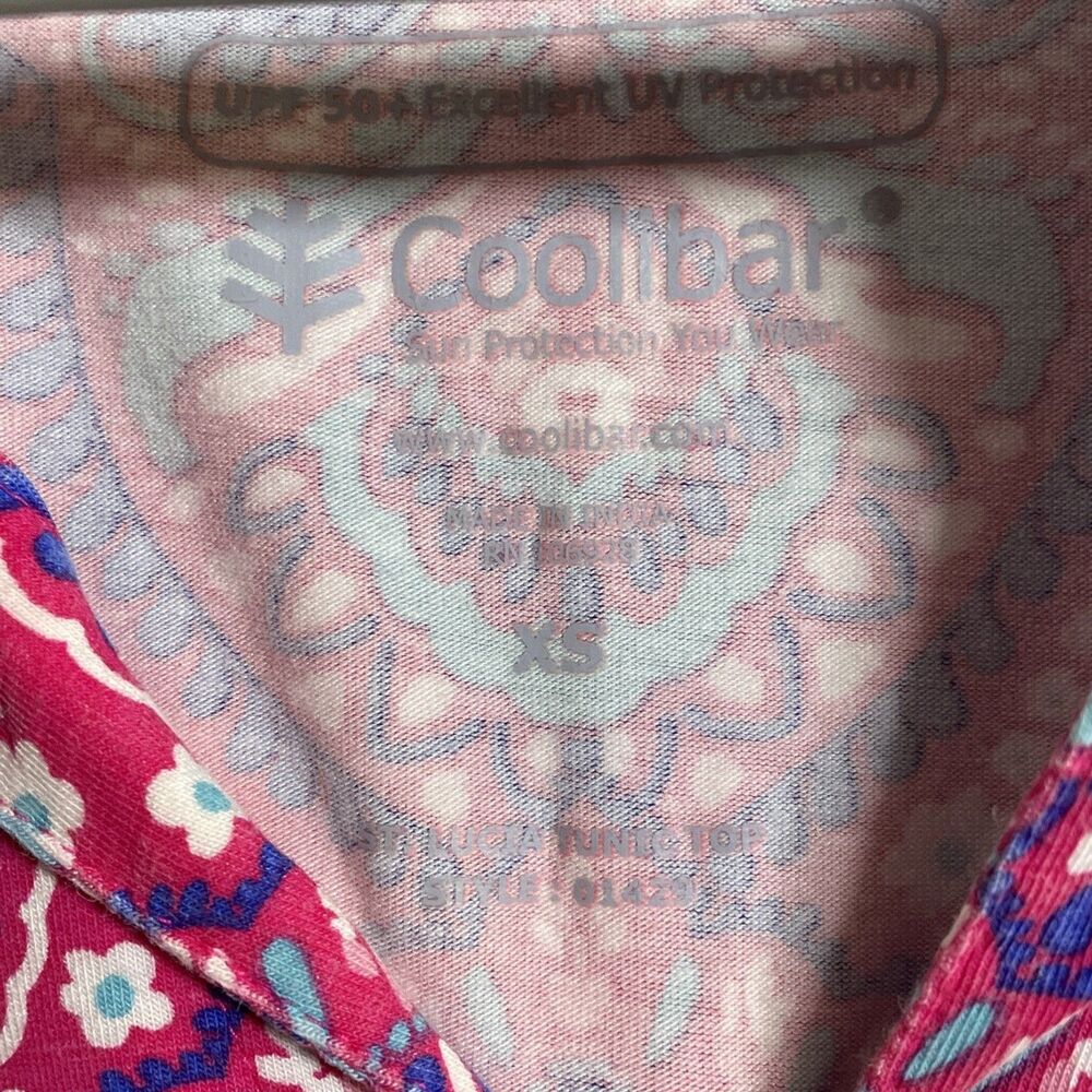 Coolibar Womens St. Lucia Tunic Top XS Printed Sun Protection UPF 50+ Multicolor - Picture 3 of 8